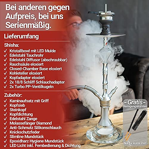 Little Dragon® Shisha Set Komplett - Shisha 2 Anschlüsse mit edlem Shisha Zubehör - Grandioser Durchzug und geniales… – Bild 7