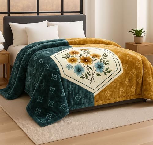Image of VAS COLLECTIONS Premium Soft Mink Blanket 4.1 Kg, 700 GSM | Luxurious Plush Fleece Heavy Winter Blanket for Double Bed | Ultra Soft, Warm & Cozy Blanket for All Seasons (218 x 224 cm) (Multicolor 2)