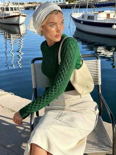 Image of v28 Women Crew Neck Knit Stretchable Elasticity Long Sleeve Sweater Jumper Pullover