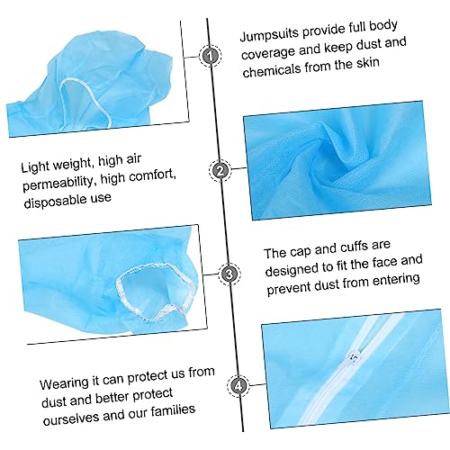 Luxshiny Protective Suit Non-woven Hood for Dust and Hazardous Liquid for Maintenance and Cleaning Recommended Height