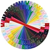 Zippers, DOITEM 72 pcs Zippers for Sewing 8 Inch 12 Inch 16 Inch Multicolor Nylon Coil Zipper for Sewing and Crafts 24 Colors
