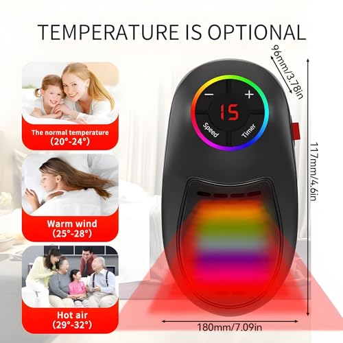 Calefactor Eléctrico portátil con temperatura ajustable miniatura 4