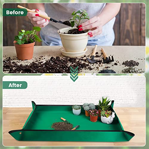 Image of Extra Large Repotting Mat for House Plants Transplanting and Dirt Control Portable Potting Tray Waterproof Potting Mat for Indoor Plants Succulent Gardening Mat Plant Gift for Plant Lovers