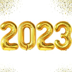 Giant, 40 Inch Gold 2023 Balloons Numbers – Graduation Party Decorations 2023 | Big 2023 Gold Balloons for Gold…