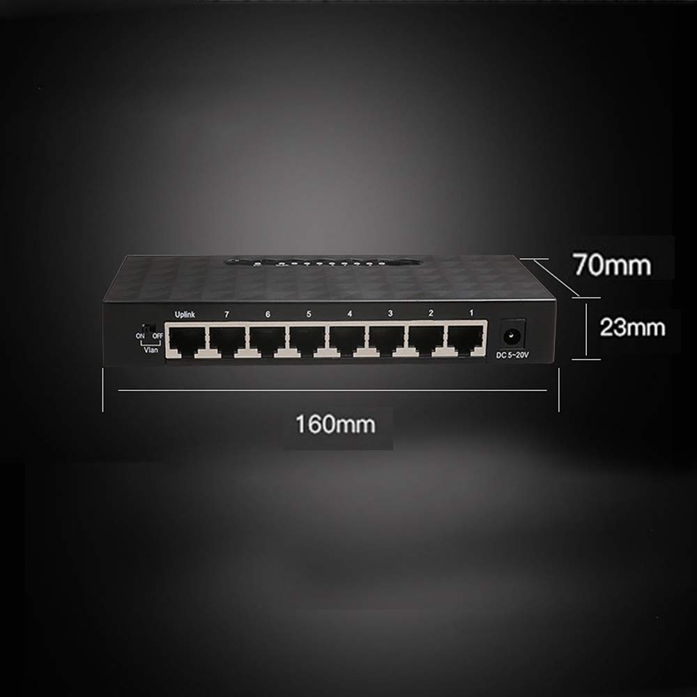 Gigabit Ethernet Switch 8 portów huby sieciowe i przełączniki Pełna 1000 m Gigabit Desktop-Switch nie zarządzany, biuro na kampusie domowej Plug and Play rozgałęziacz sieci