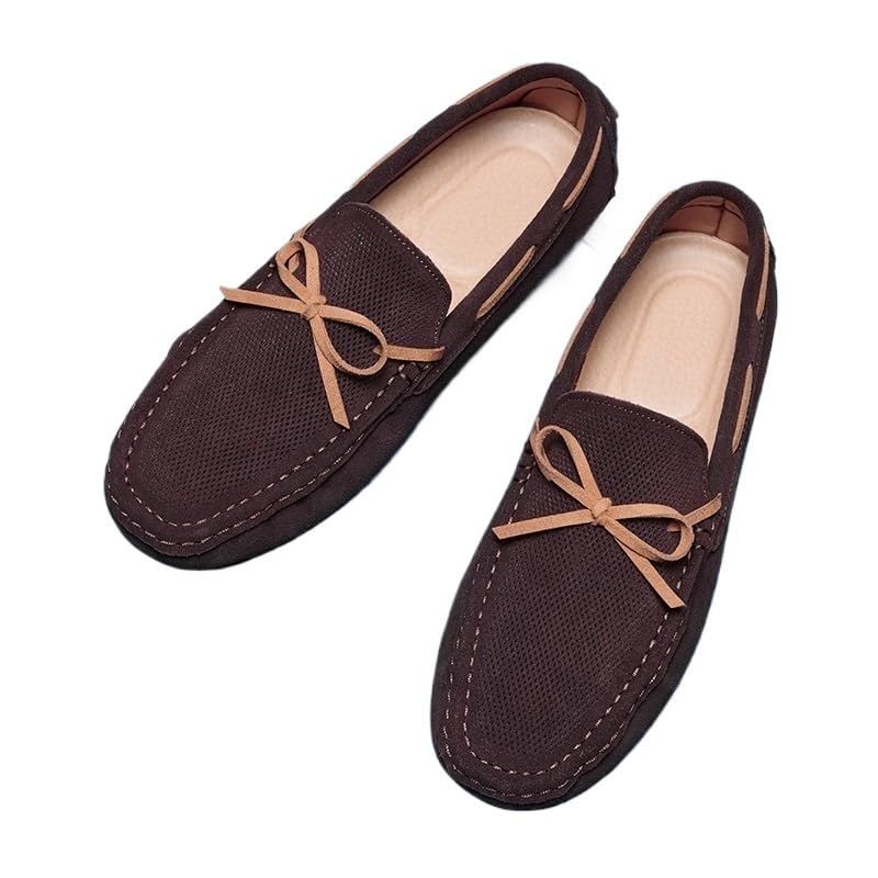 Men's Loafers Shoes Round Toe PU Leather Boatshoes Moccasins Shoes Anti-Slip Flat Heel Lightweight Prom Party Slip On