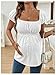 MakeMeChic Women's Maternity Clothes Square Neck Short Sleeve Eyelet Embroidery Pregnancy Summer Tops White X-Large
