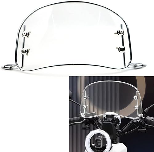 Wndshield - Parabrisas para scooter y motocicleta, a prueba de viento para bicicleta eléctrica (transparente)