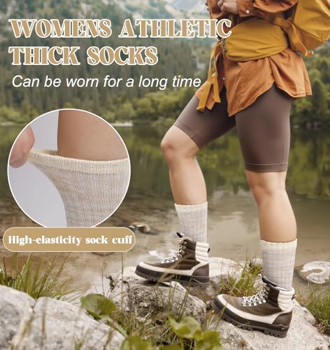 Justay 4 Pairs Merino Wool Socks for Women, Hiking Thermal Warm Winter Cozy Thick Boot Socks for Women Gifts4