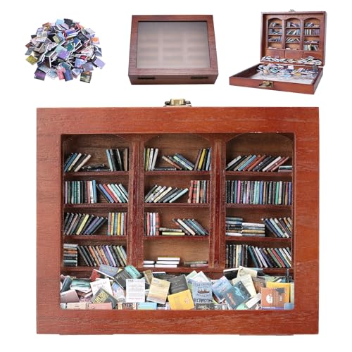Anxiety Bookshelf | Get rid of Your Anxiety Home & Office Dcor for Book Lovers Miniature Book Matchbox Display Cabinet Creative Ornaments Stress-Relieving Gifts for Family and Friends