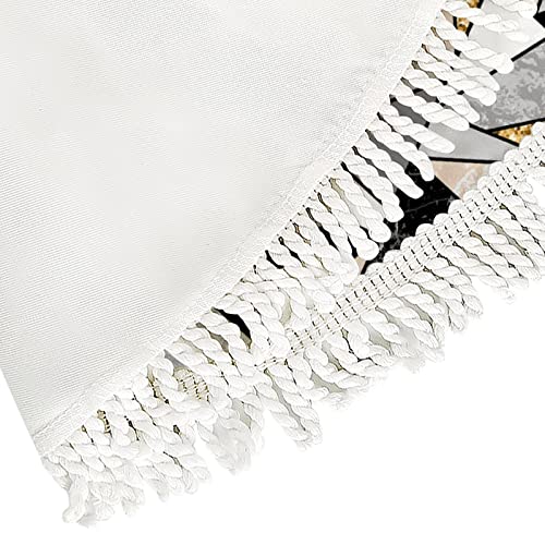 Xollar 48 Inch Large Christmas Tree Skirt Mat Marble Geometric Pattern, Xmas Tree Decorations For Winter Party Holiday New Year With Tassels #TOP5