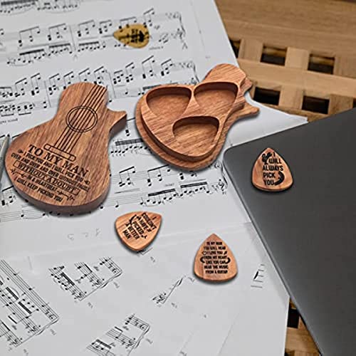 Boîte cadeau en bois pour les guitaristes et les amateurs de musique, support de médiator de guitare avec 3 médiators en bois, boîte cadeau de musique - Les Beatles, Paul McCartney, John Lennon, RIngo Starr, George Harrison Boîte cadeau en bois pour les guitaristes et les amateurs de musique, support de médiator de guitare avec 3 médiators en bois, boîte cadeau de musique – Image 3