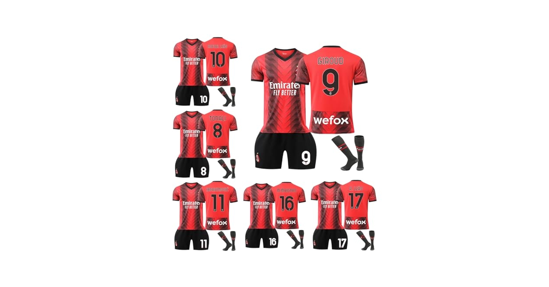 Amazon | xiaoyouzi 23-24 ACミランサッカークラブ ホーム
