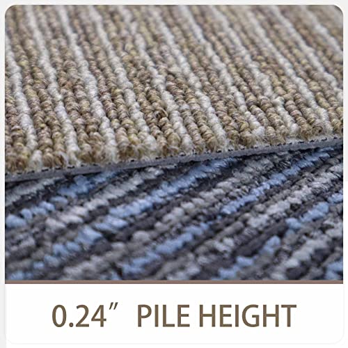 24 Tiles/64 Sq Ft-Carpet Squares, Carpet Tiles, 0.24" Pile Height, Commercial Carpet Tiles, Non Adhesive Padded, Non-Slip, Easy Diy Installation (20" X 20", Sisal) #TOP5