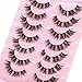 Cluster Lashes 56 Wisps DIY Lashes Natural Look Cat Eye Clear Band Mink Lashes Pack 8-14mm Wispy 3D False Eyelashes by ALICE