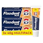 Fixodent Plus Unbeatable Bite Denture Adhesive, Flavour Free 40g (Pack of 3)