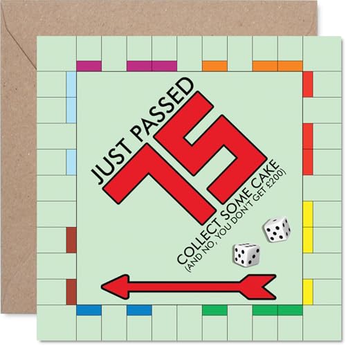 Carte anniversaire 75 ans drôle jeu de société