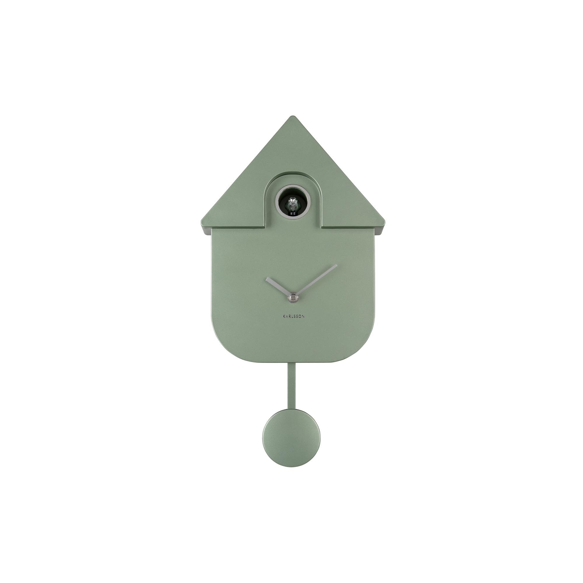 Karlsson [DL] Horloge Murale Moderne Cuckoo ABS métallique Vert Jungle | Rectangle - Thermoplastique - Horloges de salon - Bureau - Chambre à coucher