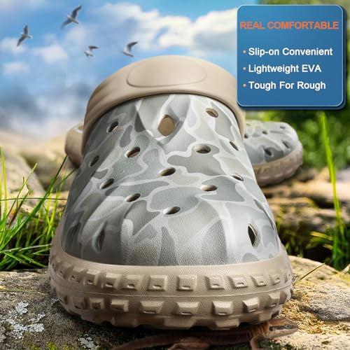 Image of KEMISANT Cushioned Clogs Mules for Men Garden Beach Water Fun-Lightweight | EVA Cushioned Footbed| Arch Support | Slip-resistant | Unisex