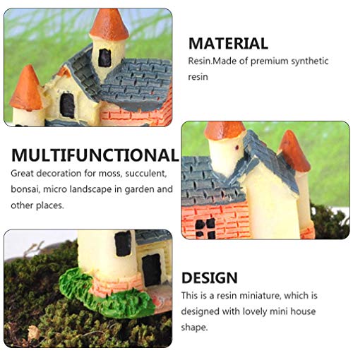 STOBOK 3 PeÃ§as de Resina de Casa Em Miniatura de Jardim de Fadas Ornamentos de Mini Castelo DecoraÃ