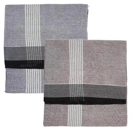 Image of Men's Cotton Lungi | Traditional Indian Wear | Soft & Breathable Checked Lungis for Daily Comfort, Home Wear & Casual Use | Free Size Wrap