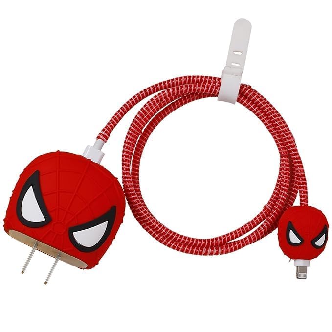 Sounce 18W 20W Charger Case Cute 3D Superhero Silicone Cover, Red | Stylish 3D Cartoon Design Adds Fun And Personality While Protecting Your Charger Adapter From Damage-image-11