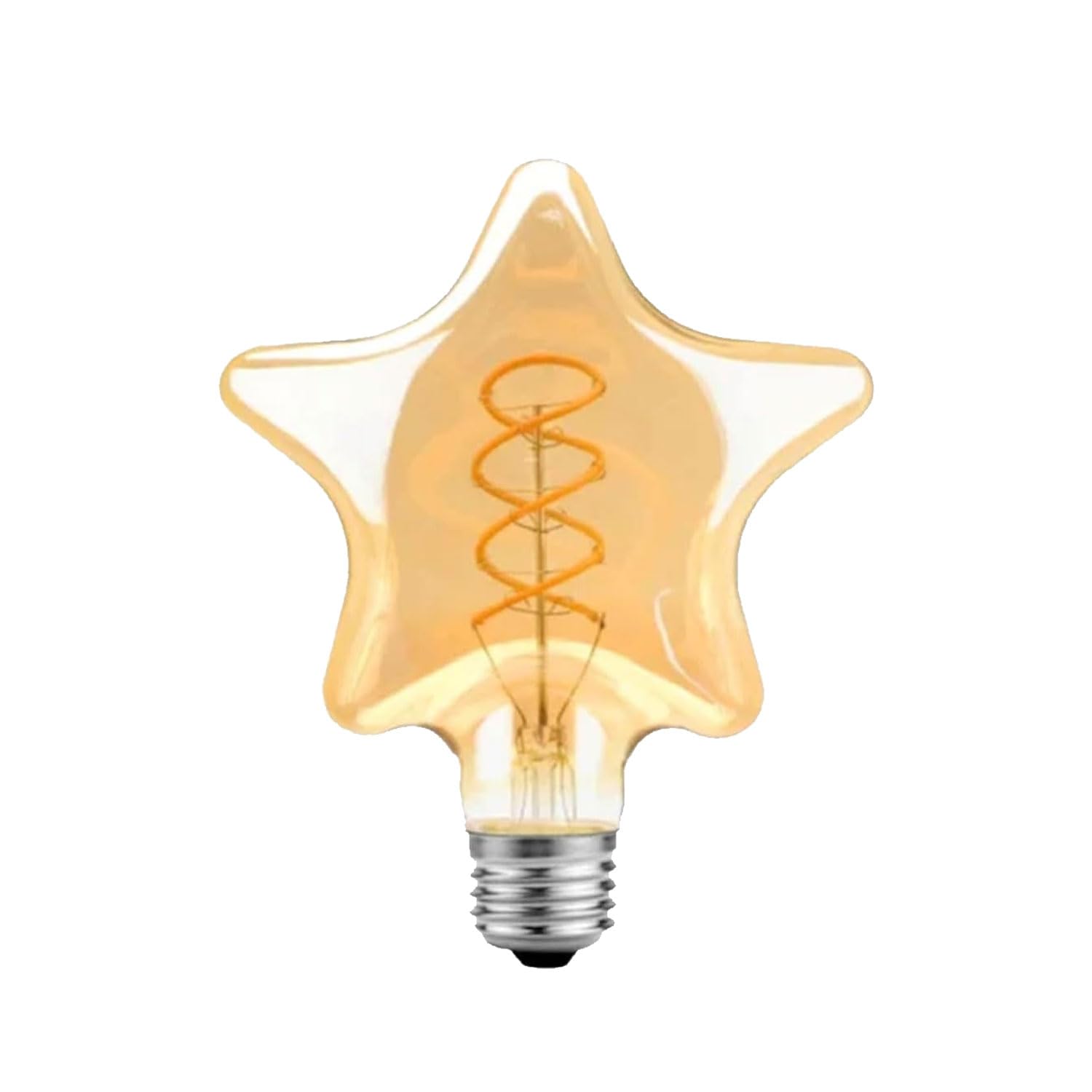 LEDSone Vintage LED Decoration E27 Bulb, Star Shaped 4W(40W Equivalent) LED Spiral Filament Non-Dimmable Edison Screw Bulb, Warm White 2700K Amber Glass 450LM CRI>90-220V Pack of 1
