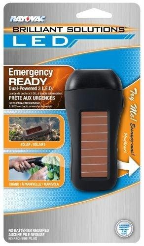 Rayovac 239818 Rayovac Billiant Solutions Led Dual Power Solar Crank Flashlight #TOP16