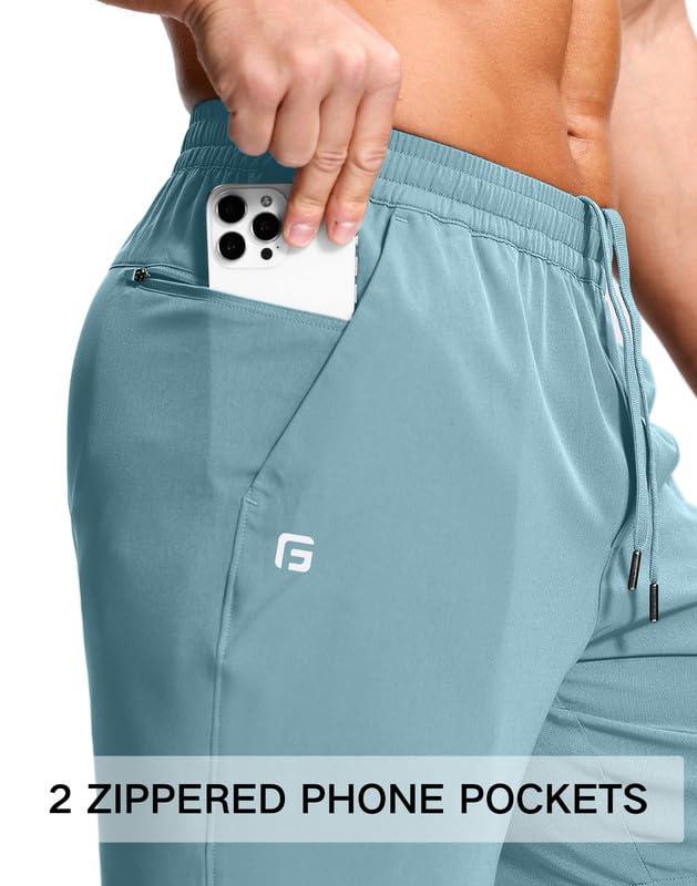 Image of GGJ Men's Lightweight Athletic Shorts with 2 Zipper Pockets 7 inch /9 inch /5 inch Gym Workout Running Quick Dry Tennis Shorts for Men