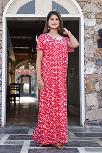 Image of Women's Cotton Solid Maxi Nighty
