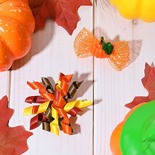 40 Pieces Thanksgiving Bows For Dogs Fall Dog Bows Hair Bows Halloween Pumpkin Bows Curves Bows Christmas Grooming Bows With Rubber Bands Puppy Top Knot Bows Supplies Pet Hair Accessories For Dogs #TOP2