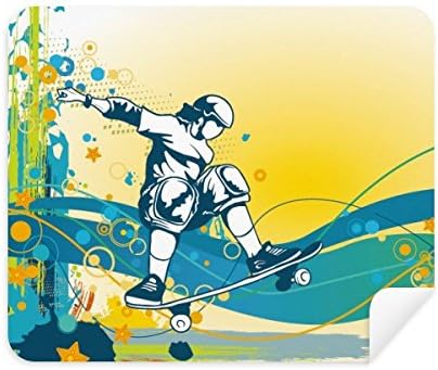Sport Skateboard Colorful Illustration Cleaning Cloth Screen Cleaner 2pcs Suede Fabric image 2