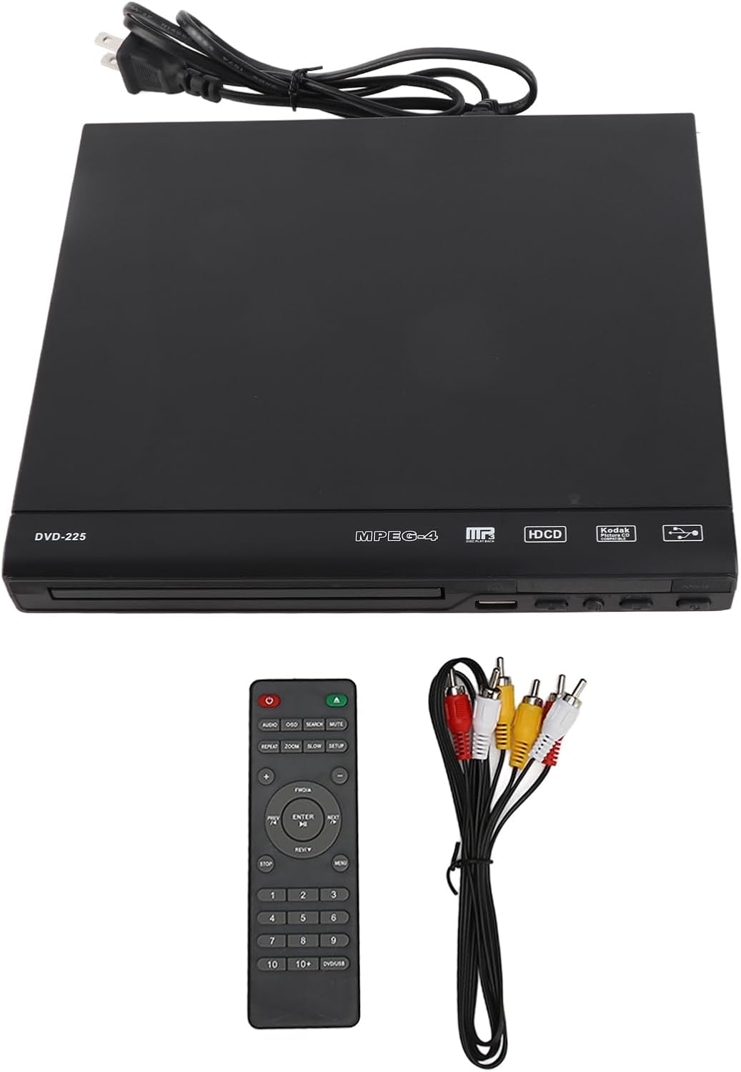 HD DVD Player, Mini DVD Players for TV with Cable, DVD R, DVD RW, JPEG, CD R, CD RW Supported, Built in PAL NTSC, Remote Control, USB2.0 Expansion Interface (US Plug)