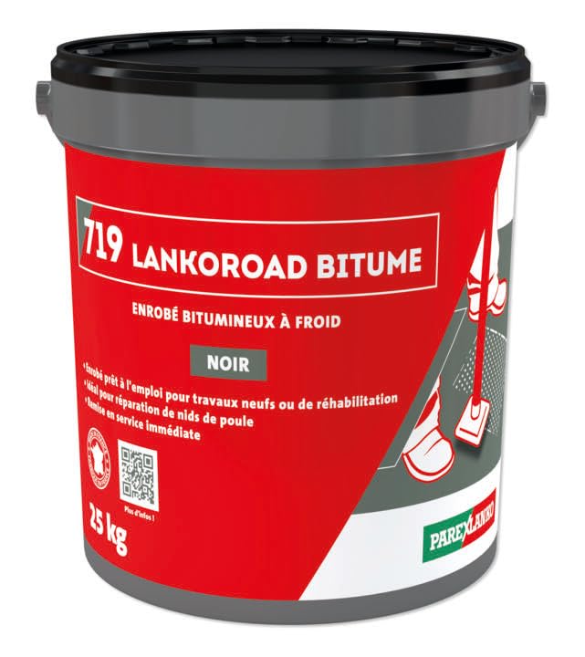 PAREXLANKO - Enrobé à froid prêt à l’emploi - 719 LANKOROAD BITUME - Pour réparation express des chaussées et nids-de-poule - Remise en service...