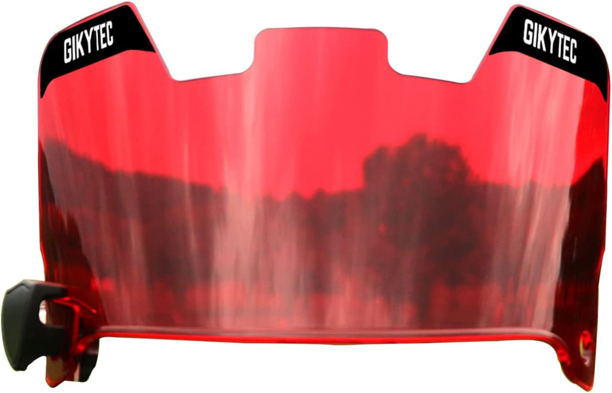 Football Visor Football Helmet Visor Scratch Resistant UV Block Facial Protection Visor for Youth & Adult clear red