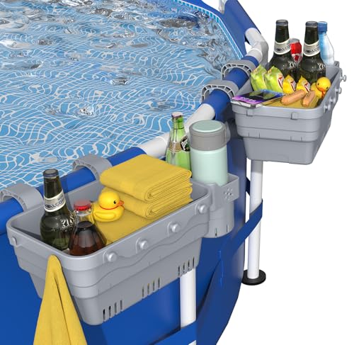 VICHTOP Poolside Storage Basket for Above Ground Pools, Above Ground Pool Accessories, Swimming Pool...