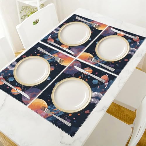 Set de table résistant à la chaleur en toile lavable pour table de cuisine - 6