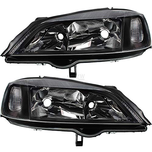 Juego de faros negros para Opel Astra G año 98-09 H7/HB3 para LWR eléctrico