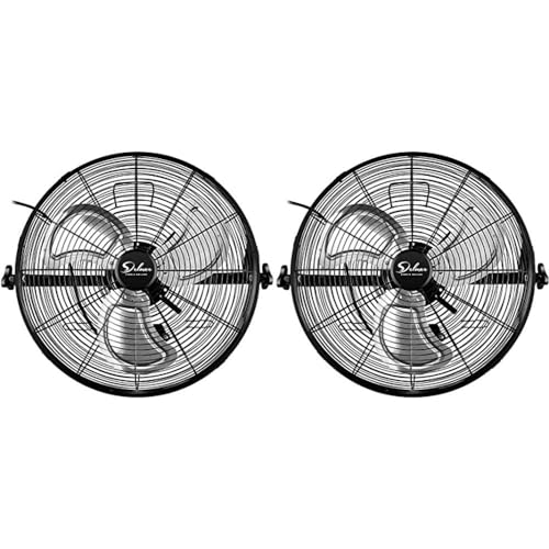 Simple Deluxe 20 inch Industrial Wall Fan - High Velocity Wall Mounted Fan 3 Speed for Industrial, Commercial, Residential, and Shop Use, 2 Pack