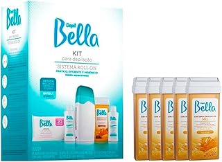 Kit Para Depilação Roll-on Depil Bella + 5 Cera Depil Bella Refil Roll-On Mel 100g