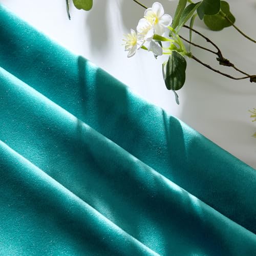 Image of GIGIZAZA Decor Throw Couch Pillow Covers,Sofa Cushion Green Pillow Covers,20 x 20 Pillow Velvet Cushion Covers (Peacock Green, 20 x 20- Set of 2)
