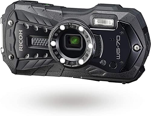 Ricoh WG-70 Orange Appareil Photo Compact 16 MP, Etanche 14 Mètres, Résistant aux Chocs (1, 60 m), Mode sous-Marin avec Eclairage LED (x6) pour la Macro Photographie