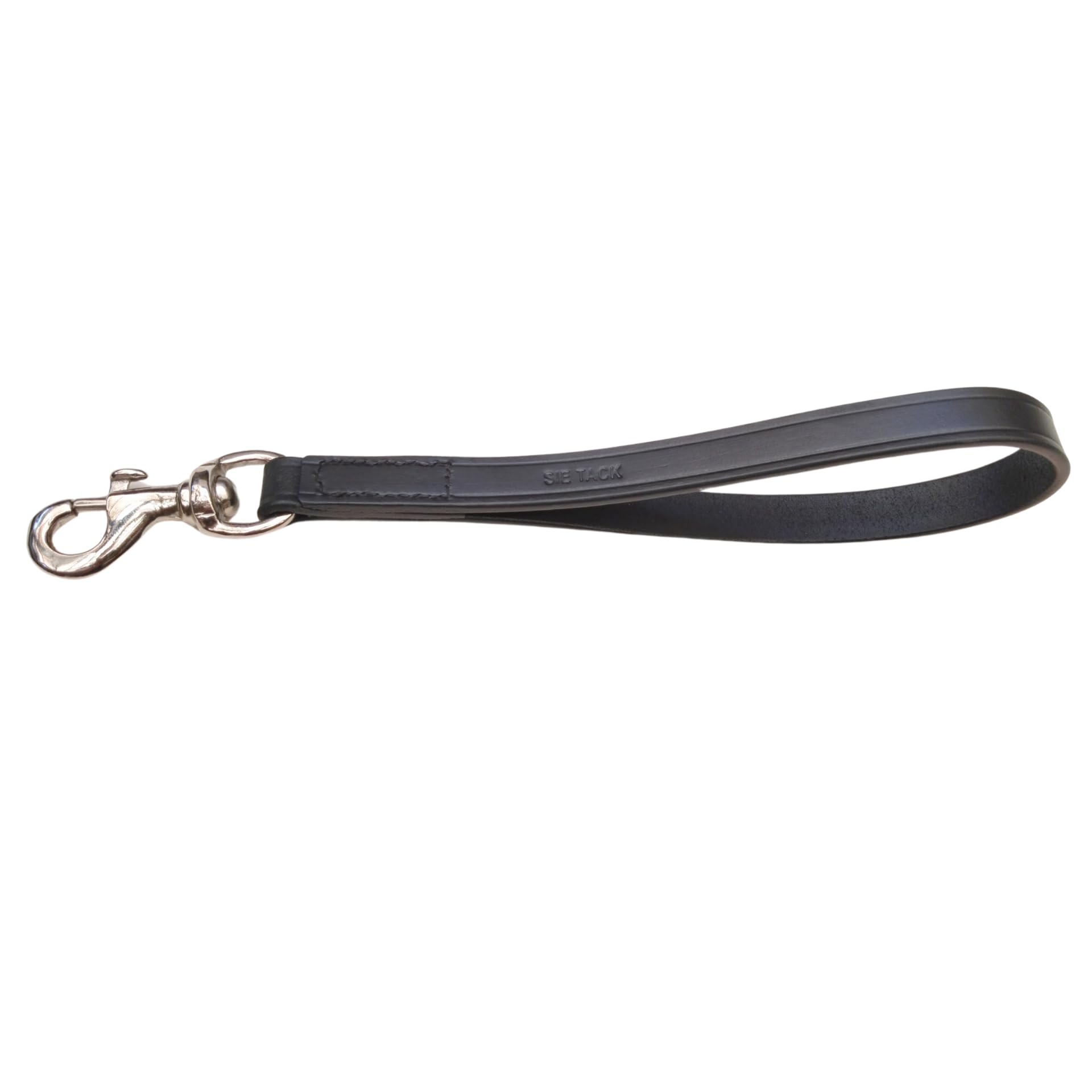 SIE Equestrian Leather Short Traffic Dog Leash 12" (Black)