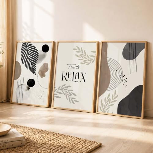 Image of kotart Painting for Wall Decoration - Modern Art Wall Decor Framed Painting for Living Room Bedroom - Framed Wall Posters /Paintings with Frame Set of 3 (Art 5, 13x17 inch)