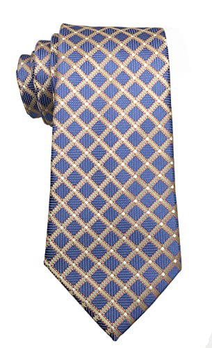 Wehug Hot Men s Ties 100% Silk Tie Woven Necktie Jacquard Neck Gold Ties lg0002