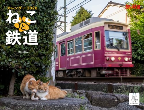 ねこと鉄道（月めくり/壁掛け）（イカロスカレンダー2026） ([カレンダー])のサムネイル