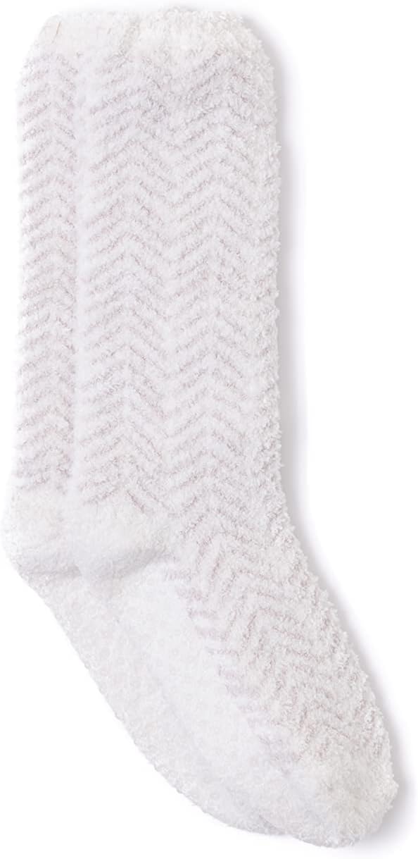 Barefoot Dreams Cozy Chic® Herringbone Socks Cream/Stone One Size