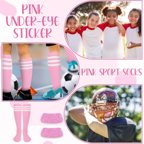 Image of Panitay 2 /12 /16 /24 Pairs Softball Soccer Socks Glitter Eye Black Stickers Team Spirit Accessories for Youth Women Sport Wear