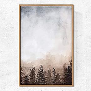 SIGNWIN Framed Canvas Wall Art Pine Tree Canvas...
