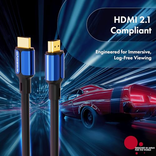 Image of HDMI Cable V2.1 with Ethernet, 8k@60Hz, 4K@120Hz UHD Resolution, 5 Meters, 48 Gbps transmission Ultra high Speed, HDR /HDR10 /Dolby Vision,Dolby Atmos and DTS:X, Compatible with all HDMI Devices